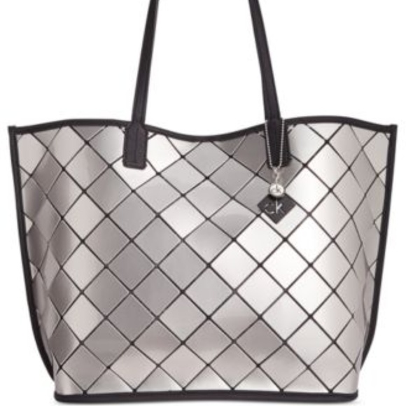 Calvin Klein Handbags - Calvin Klein Silver Geo Tote